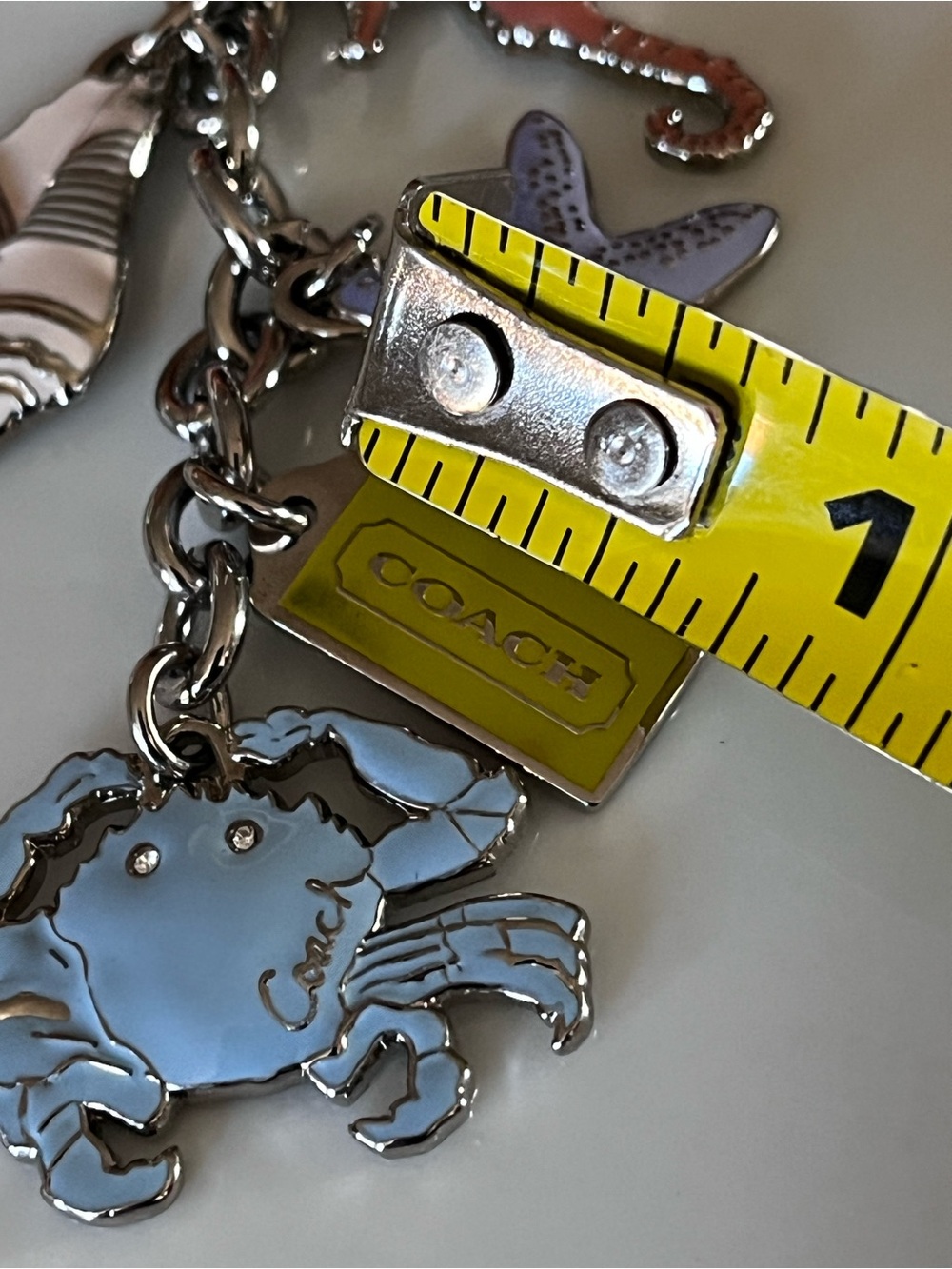 Rare Authentic COACH Keychain Under the Sea Silver w 5 charms - Picture 12 of 14